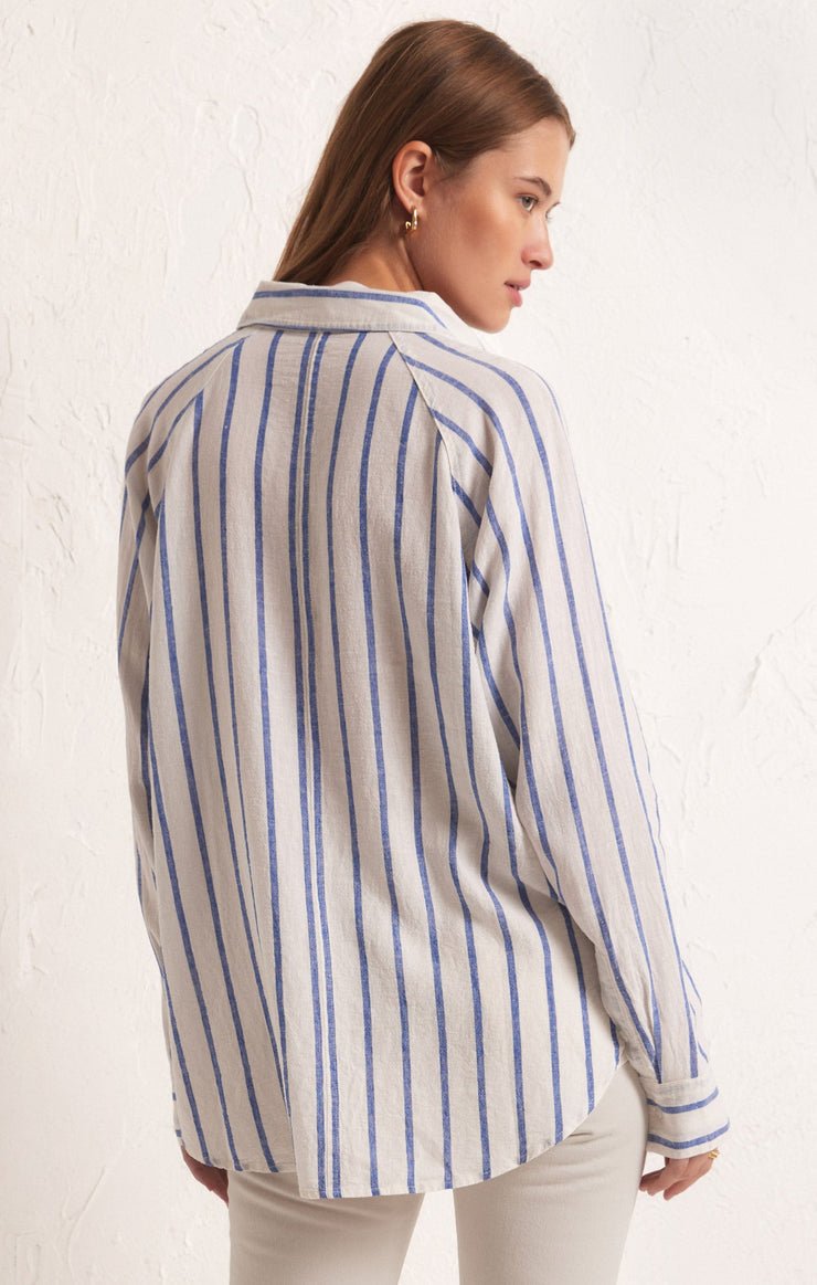 PERFECT LINEN STRIPE TOP