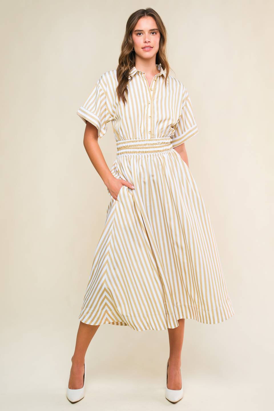 PETAL POWER WOVEN MIDI DRESS - Mack & Harvie