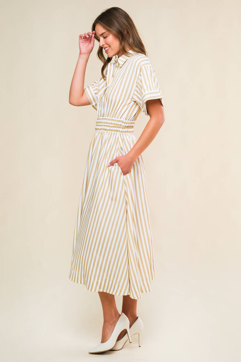 PETAL POWER WOVEN MIDI DRESS - Mack & Harvie