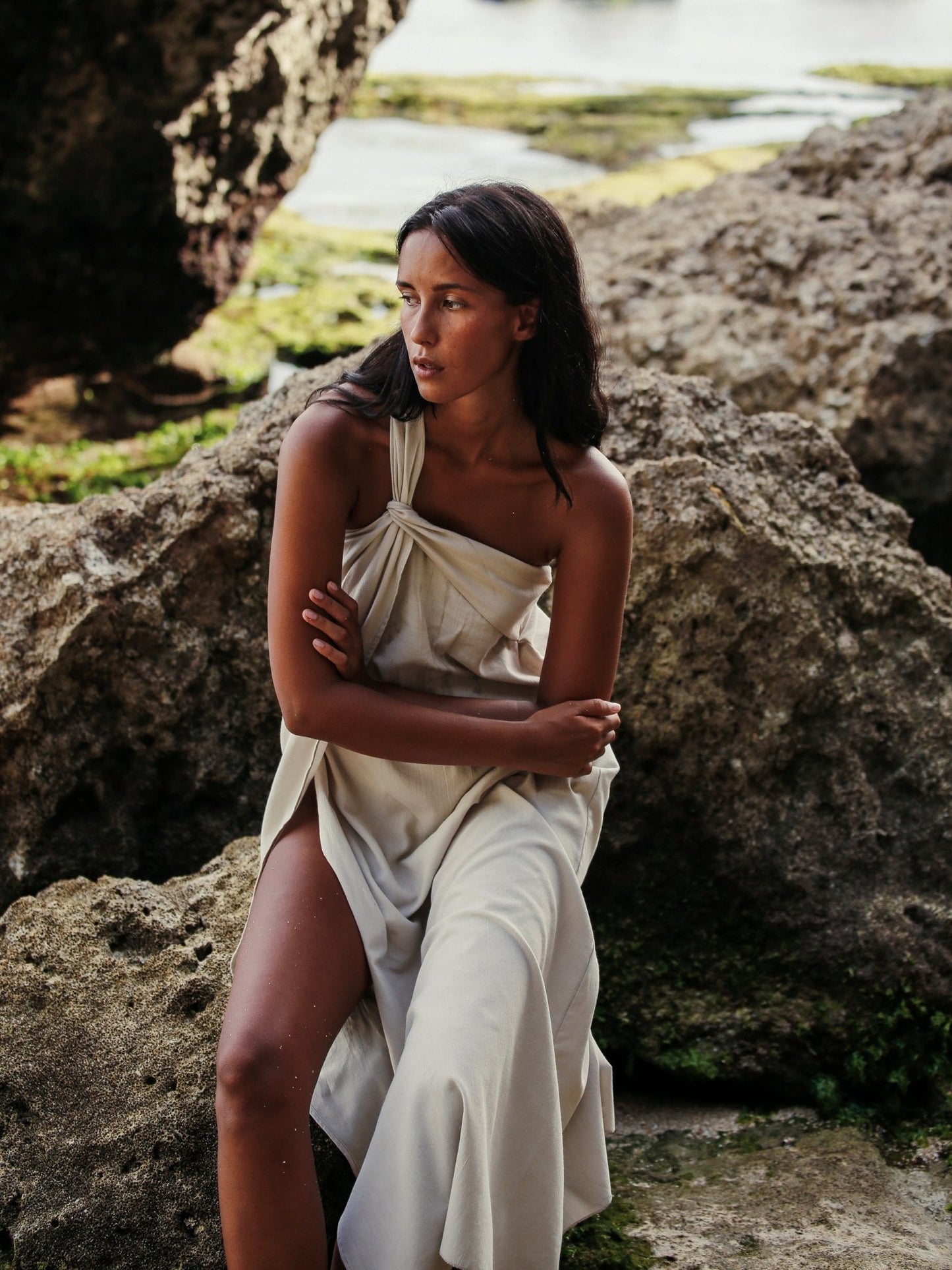 Pia Maxi Dress - Oatmeal - Mack & Harvie