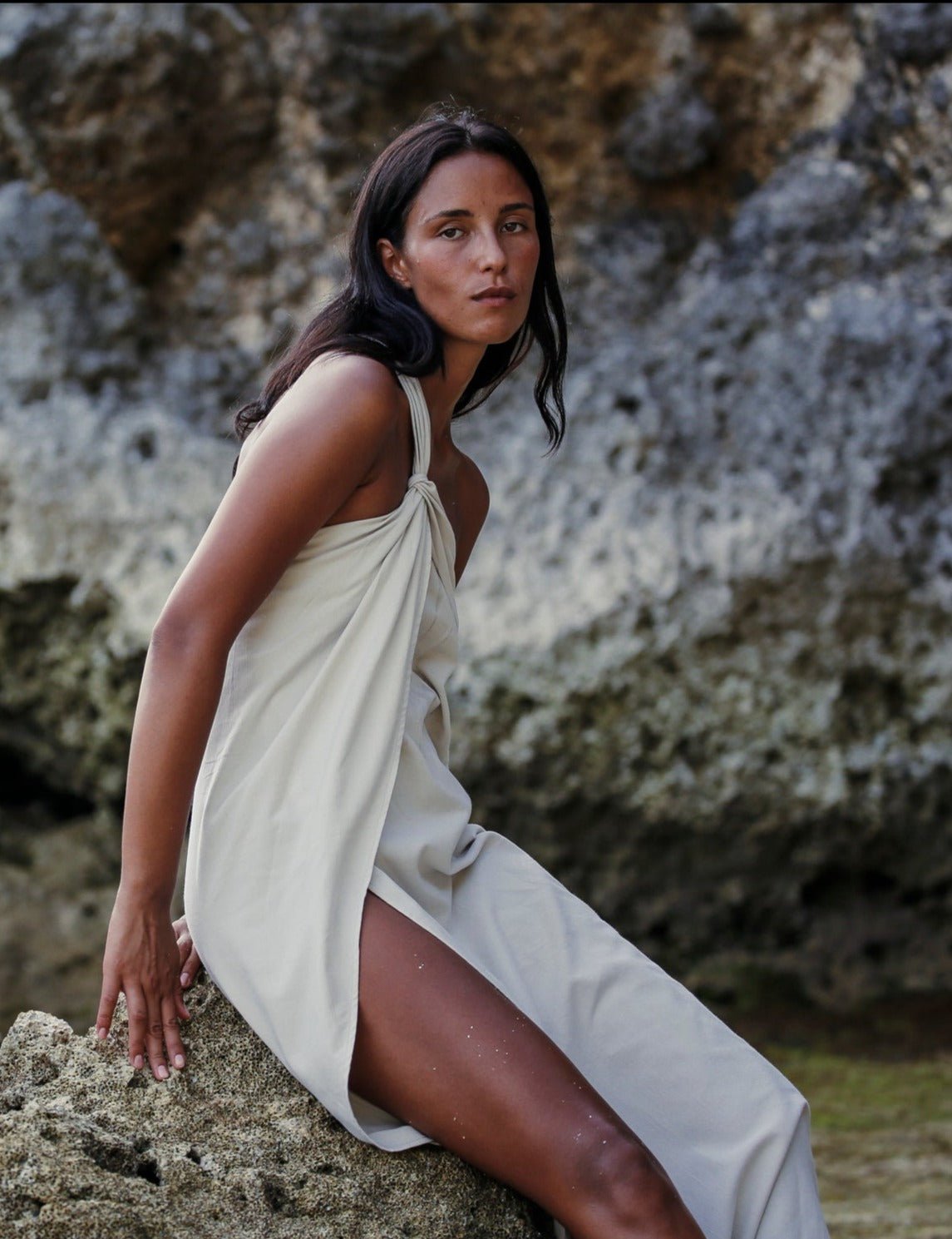 Pia Maxi Dress - Oatmeal - Mack & Harvie