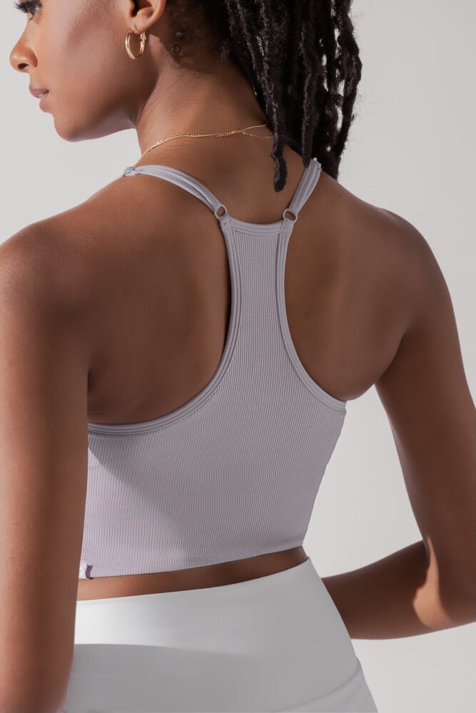 Plié Corset Crop Bralette - Lavender Grey - Mack & Harvie