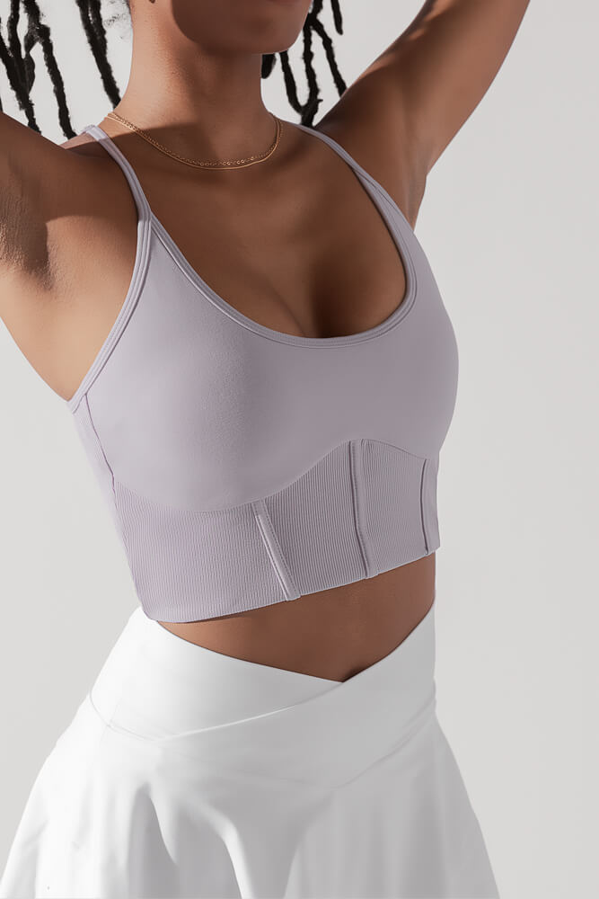 Plié Corset Crop Bralette - Lavender Grey - Mack & Harvie