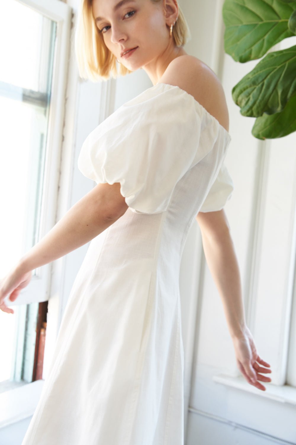 PROTECTING MY PEACE WOVEN MIDI DRESS - Mack & Harvie