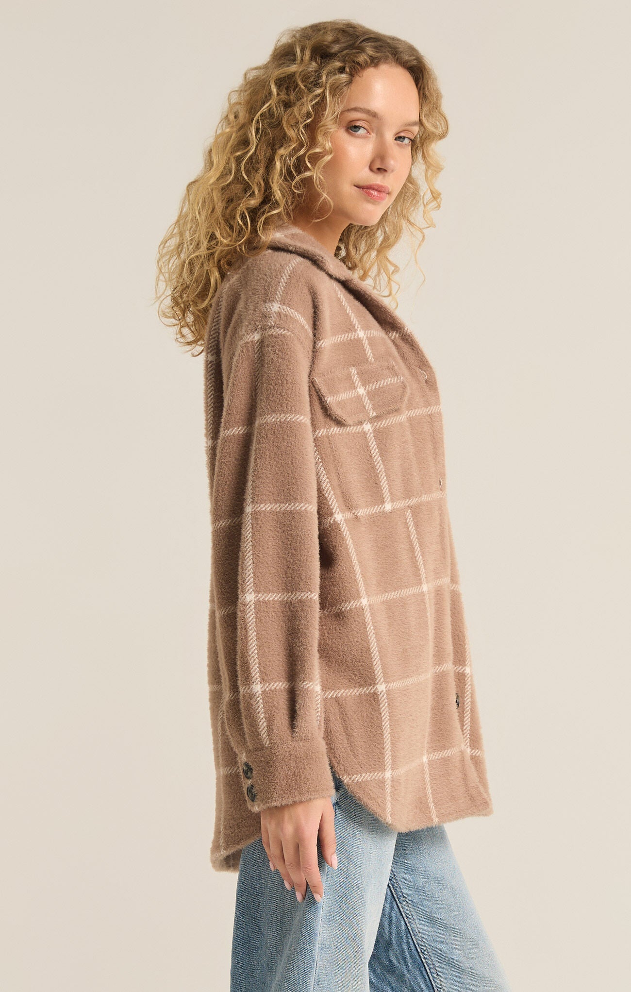 PLAID TUCKER SHIRT JACKET