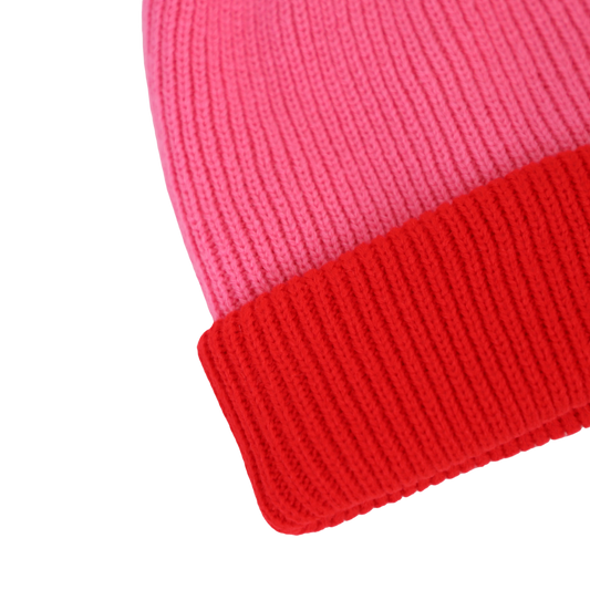Thick Knit Beanie Red/Pink