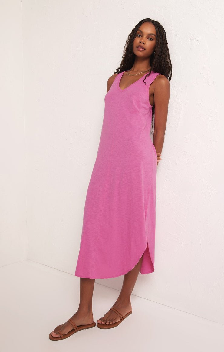 REVERIE SLUB MIDI DRESS