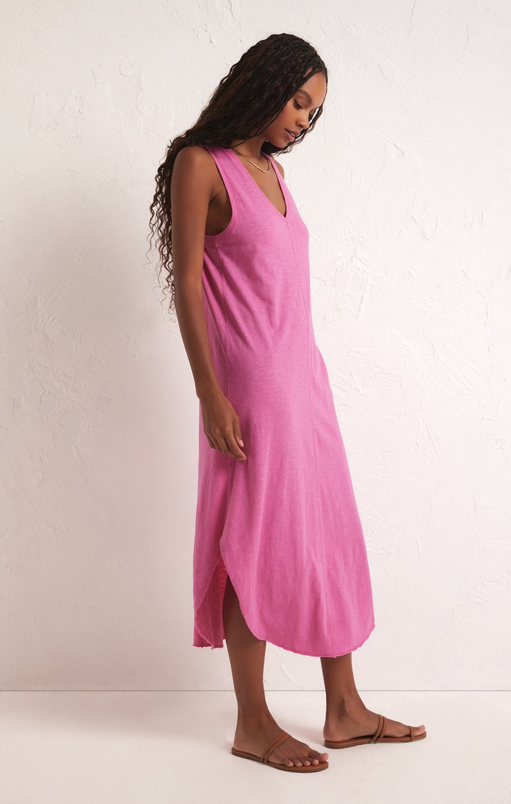 REVERIE SLUB MIDI DRESS