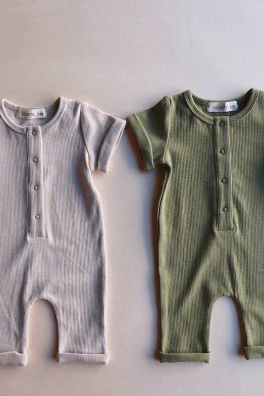 Ribbed Button Jumpsuit - Mack & Harvie