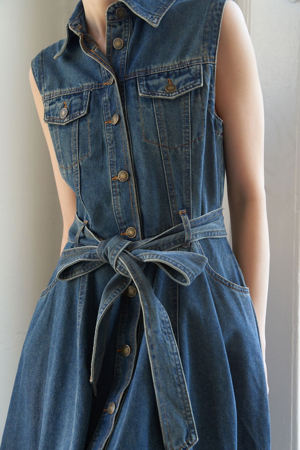 ROMANTIC ANGEL DENIM MIDI DRESS - Mack & Harvie