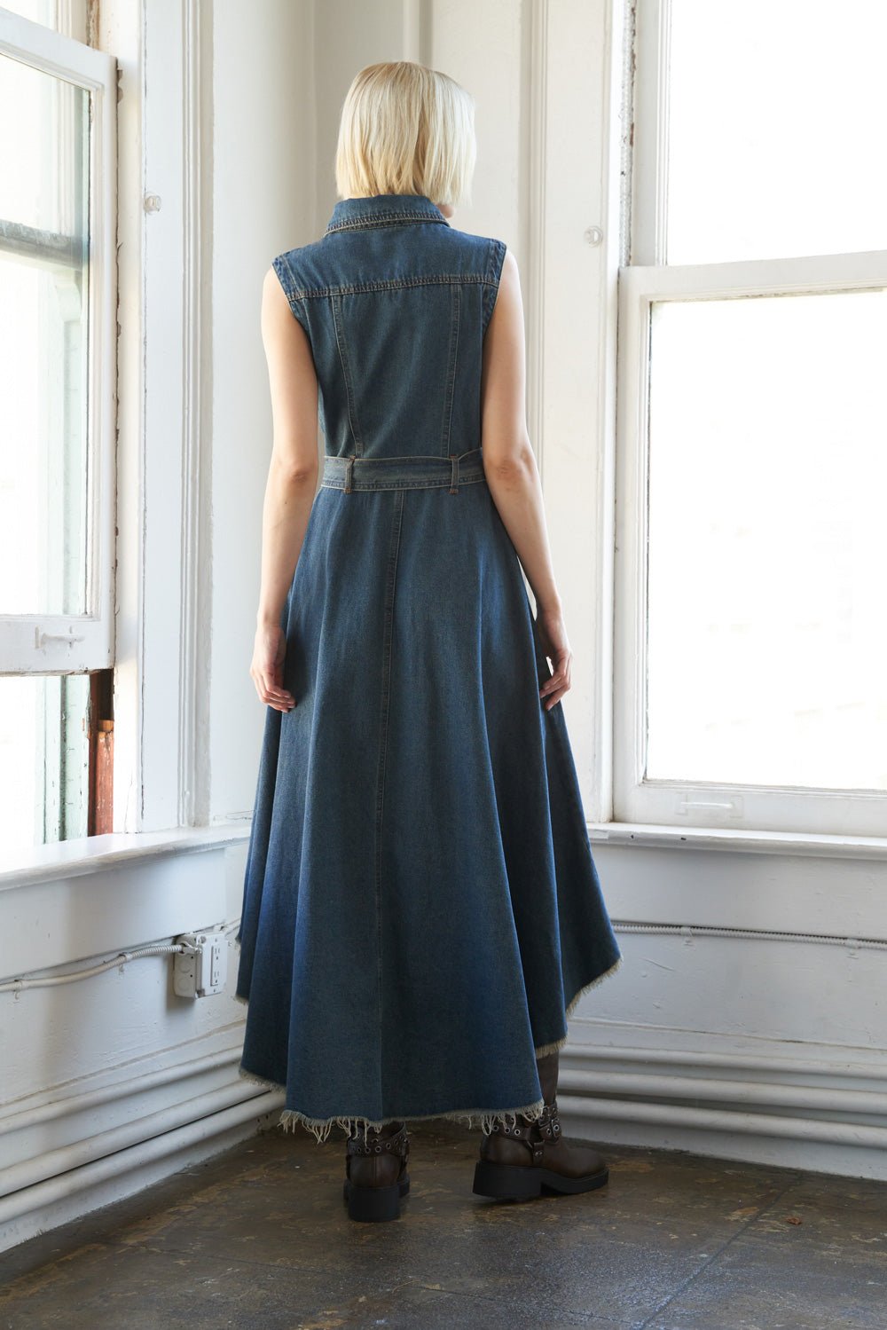ROMANTIC ANGEL DENIM MIDI DRESS - Mack & Harvie
