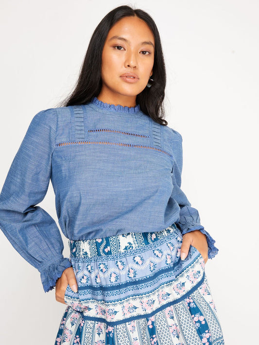 Ruby Blouse Chambray - Mack & Harvie