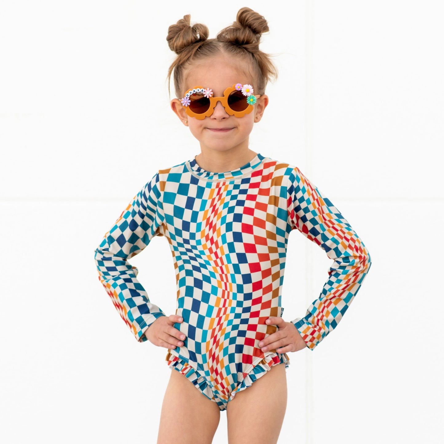RUFFLE RASH GUARD- Groovy Check - Mack & Harvie