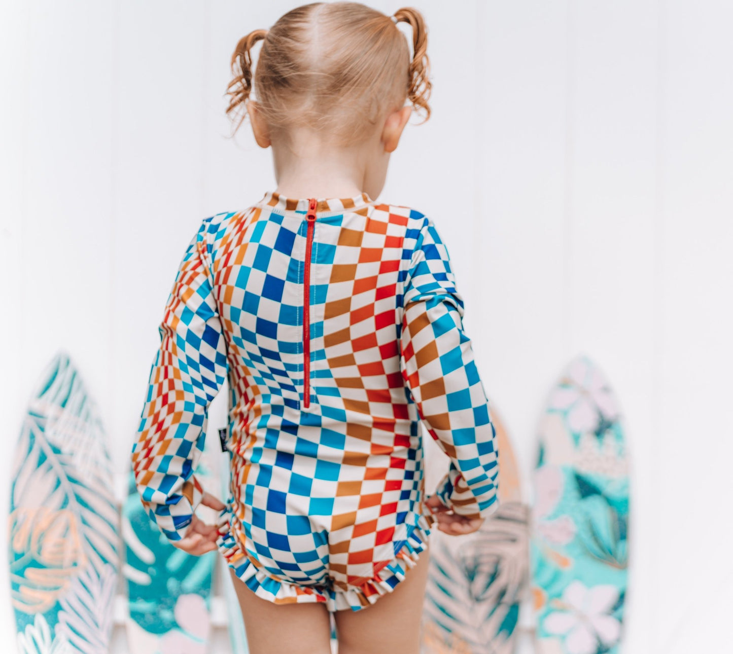 RUFFLE RASH GUARD- Groovy Check - Mack & Harvie