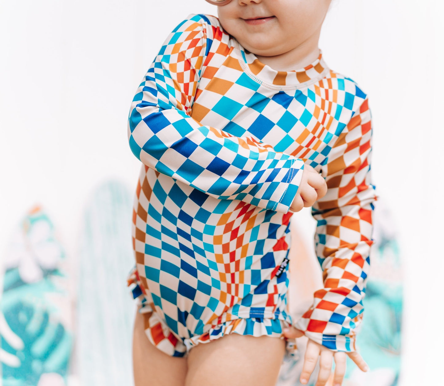 RUFFLE RASH GUARD- Groovy Check - Mack & Harvie