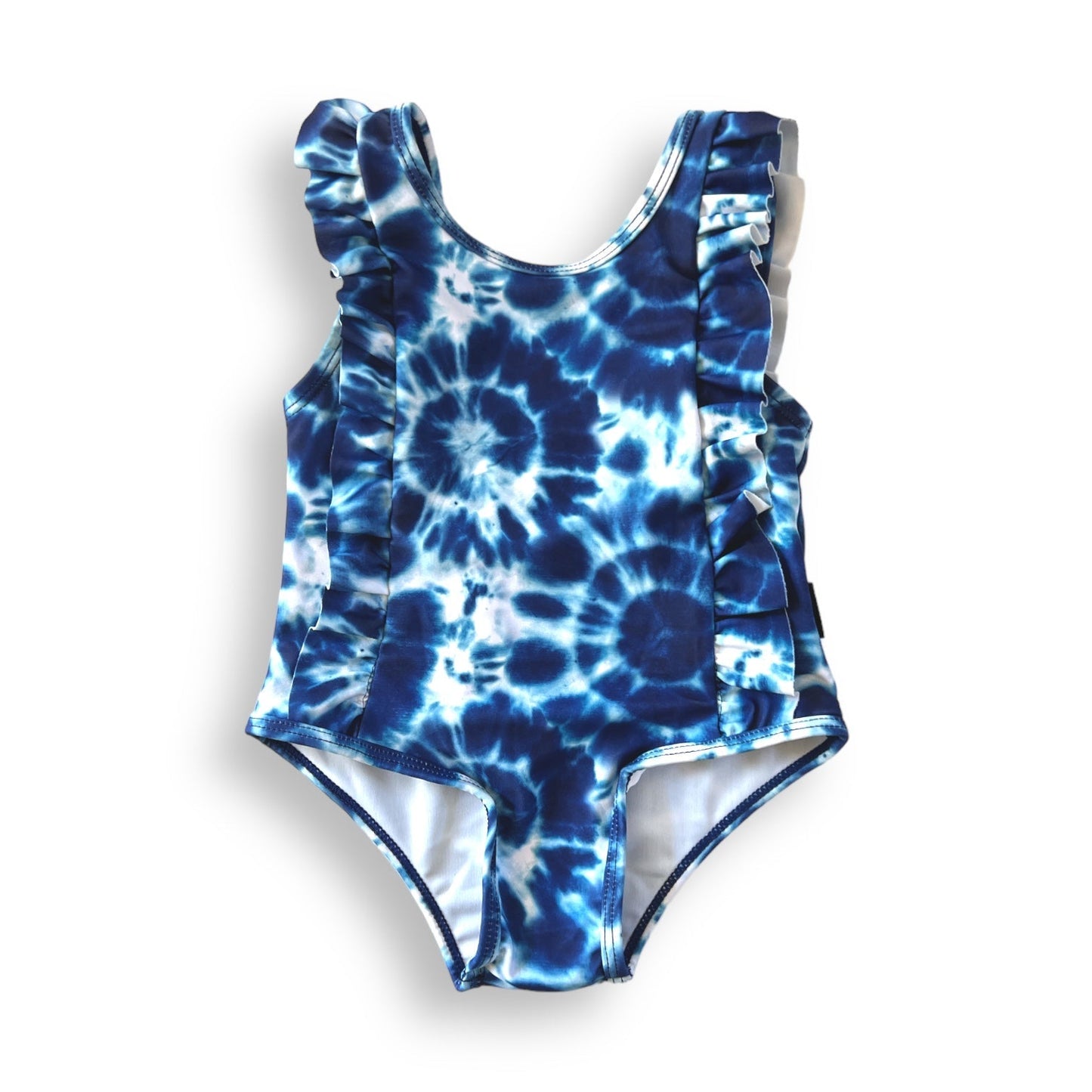 RUFFLE SWIMSUIT- Blue Tie Dye - Mack & Harvie