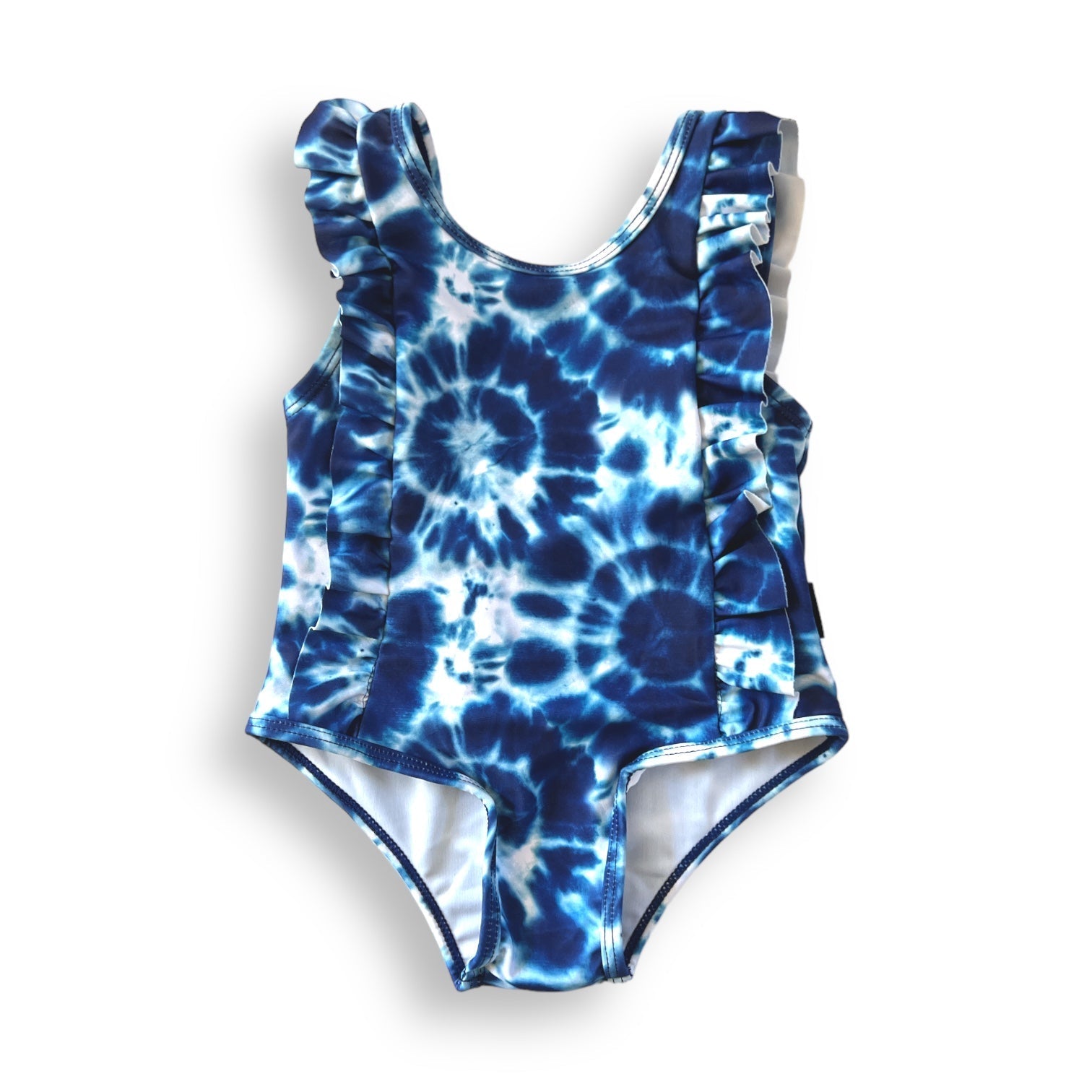 RUFFLE SWIMSUIT- Blue Tie Dye - Mack & Harvie
