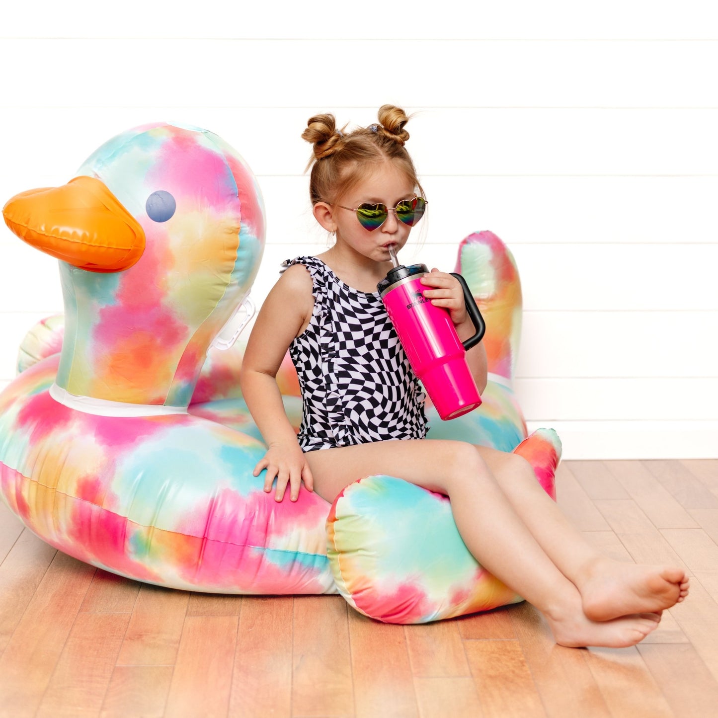 RUFFLE SWIMSUIT- B+W Dizzy Check - Mack & Harvie