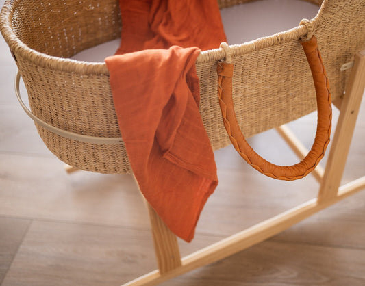 Rust Bamboo Muslin Swaddle Blanket - Mack & Harvie