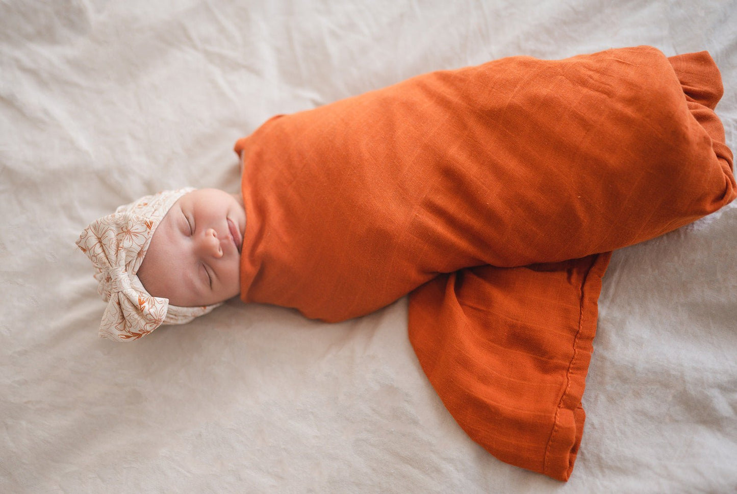 Rust Bamboo Muslin Swaddle Blanket - Mack & Harvie