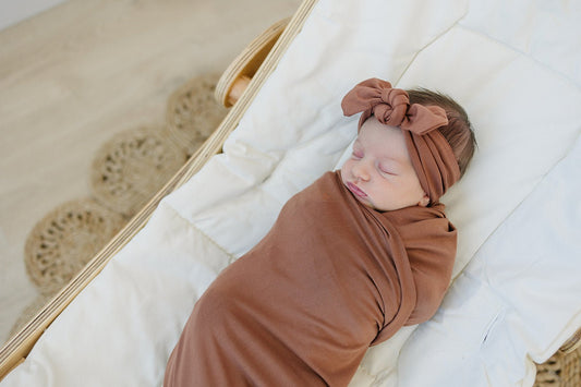 Rust Bamboo Stretch Swaddle - Mack & Harvie