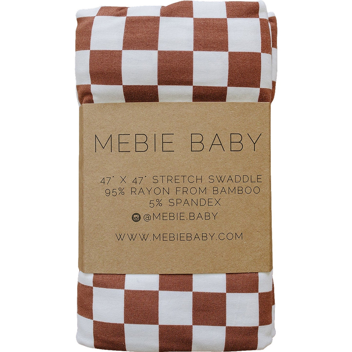 Rust Checkered Bamboo Stretch Swaddle - Mack & Harvie
