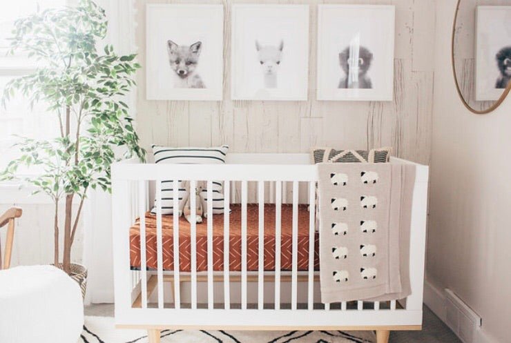 Rust Mudcloth Muslin Crib Sheet - Mack & Harvie