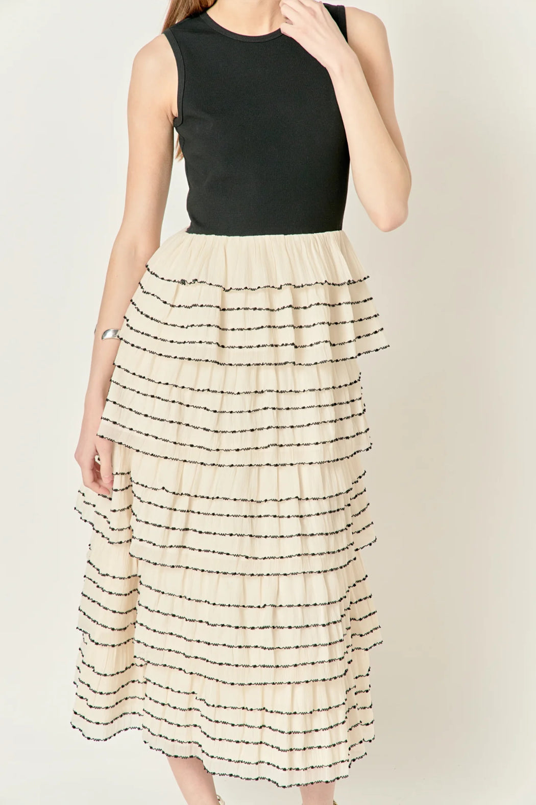S/L Ruffle Midi Dress
