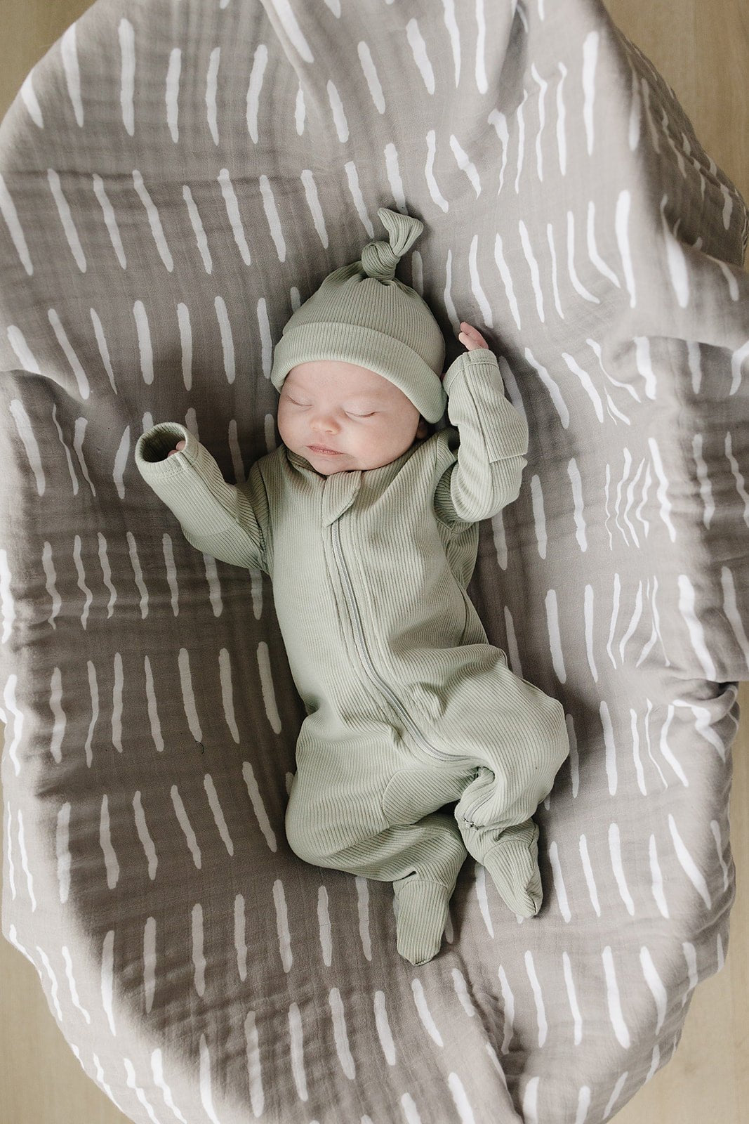 Sage Organic Cotton Ribbed Zipper - Mack & Harvie