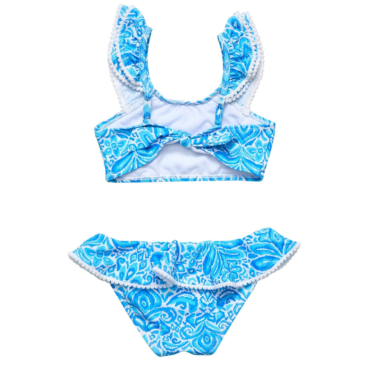 Santorini Blue Frill Crop Bikini - Mack & Harvie