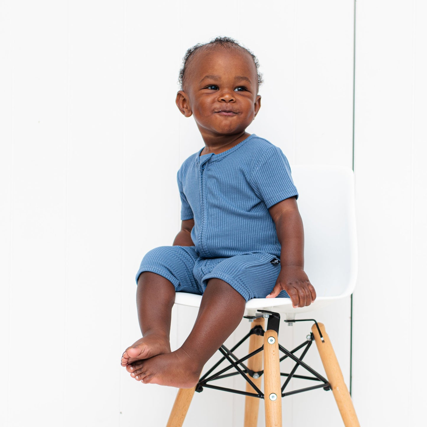 SHORTIE ZIP ROMPER - Arctic Ribbed - Mack & Harvie