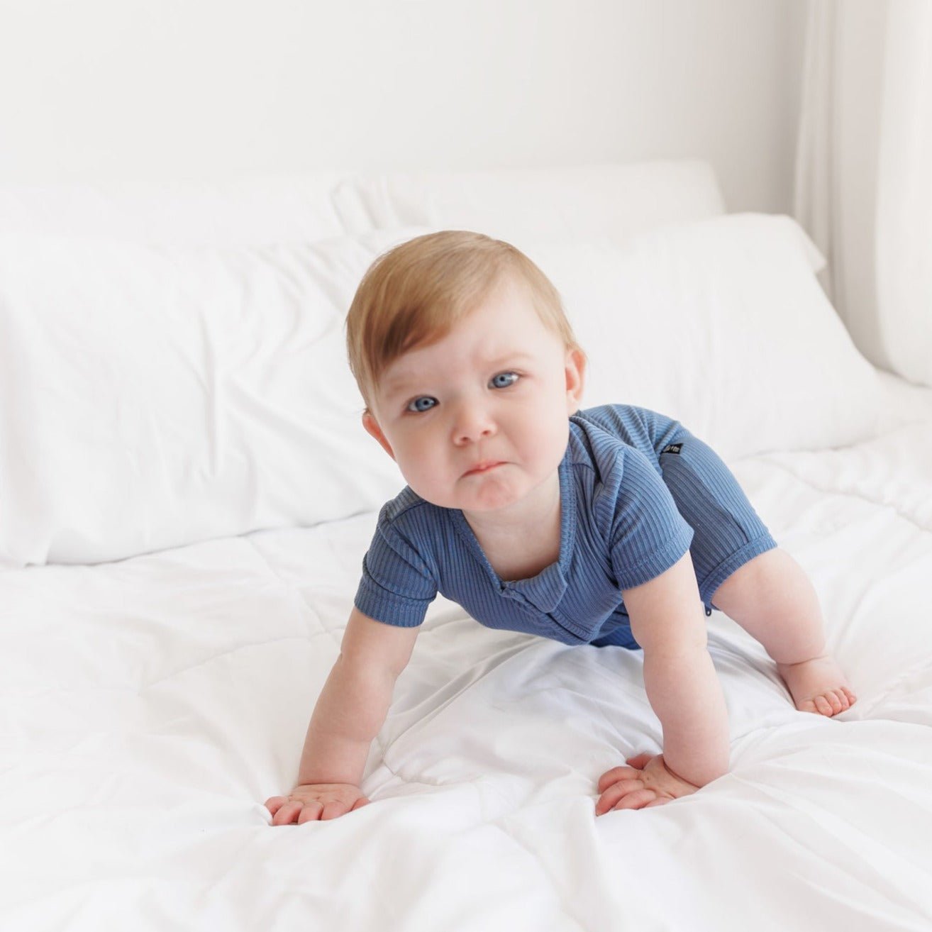 SHORTIE ZIP ROMPER - Arctic Ribbed - Mack & Harvie