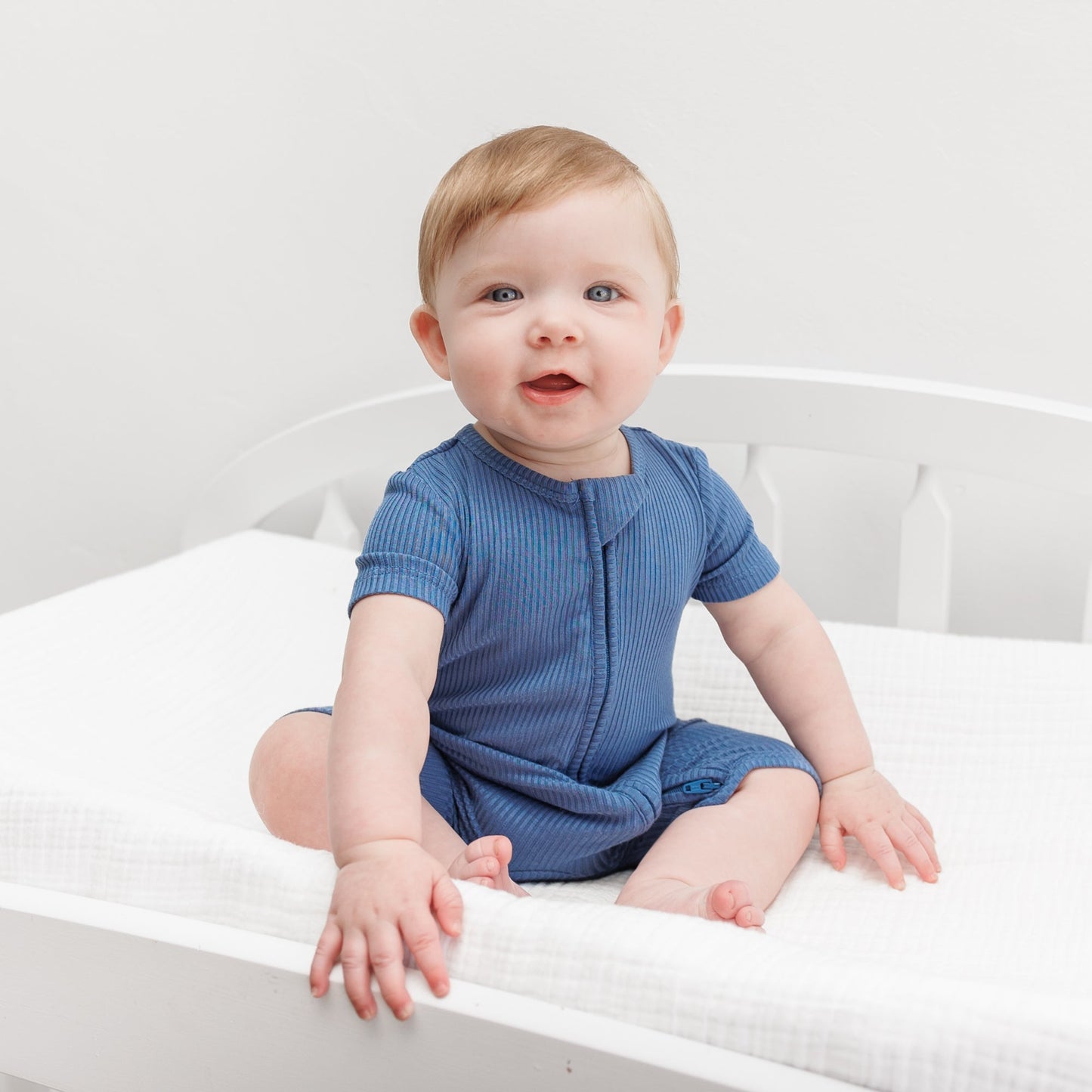 SHORTIE ZIP ROMPER - Arctic Ribbed - Mack & Harvie