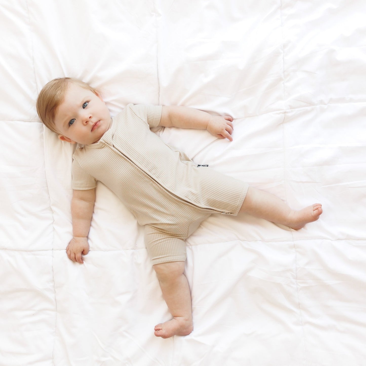 SHORTIE ZIP ROMPER - Clay Ribbed - Mack & Harvie