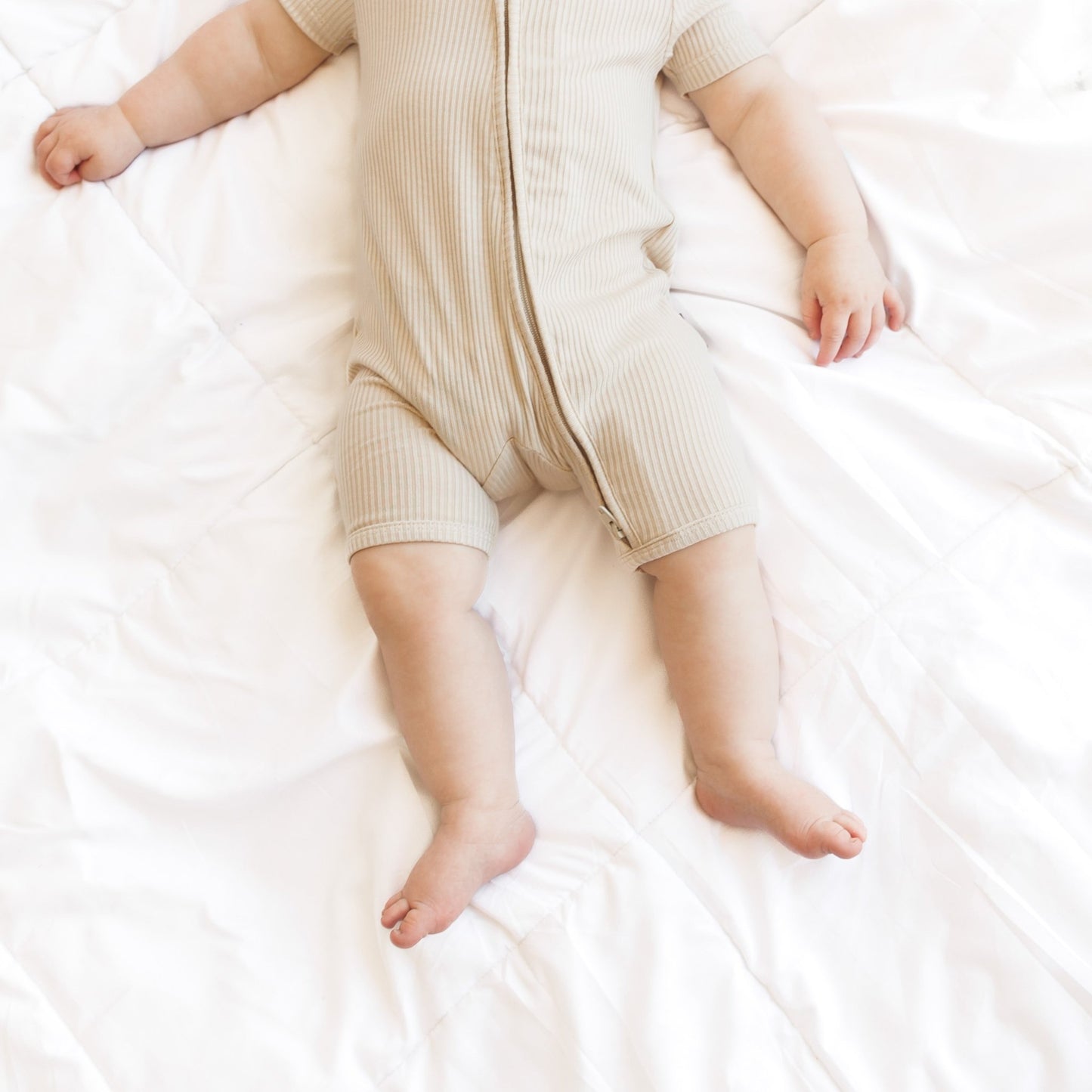 SHORTIE ZIP ROMPER - Clay Ribbed - Mack & Harvie