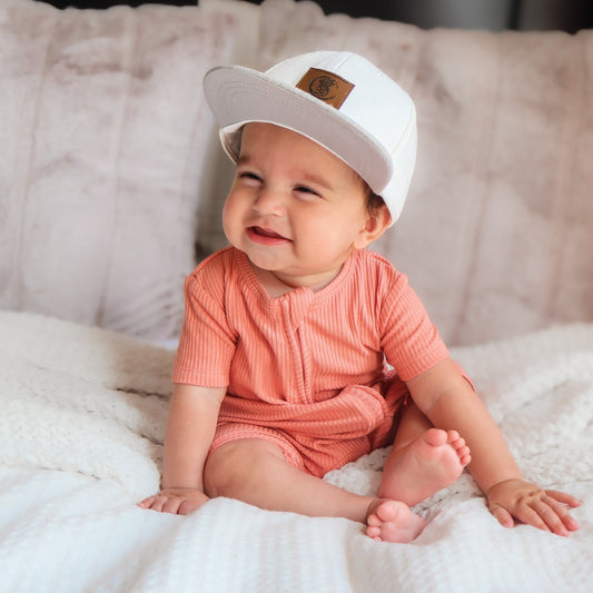 SHORTIE ZIP ROMPER - Red Rock Ribbed - Mack & Harvie