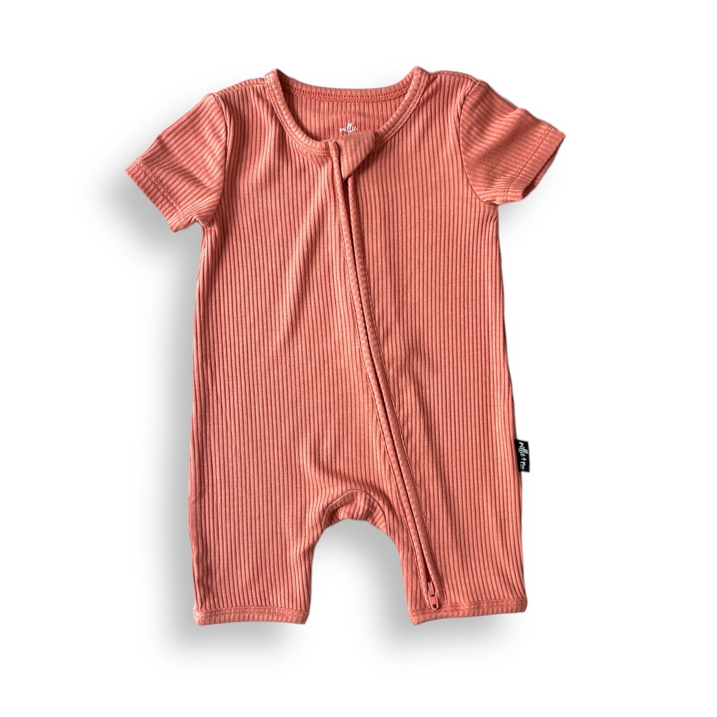 SHORTIE ZIP ROMPER - Red Rock Ribbed - Mack & Harvie