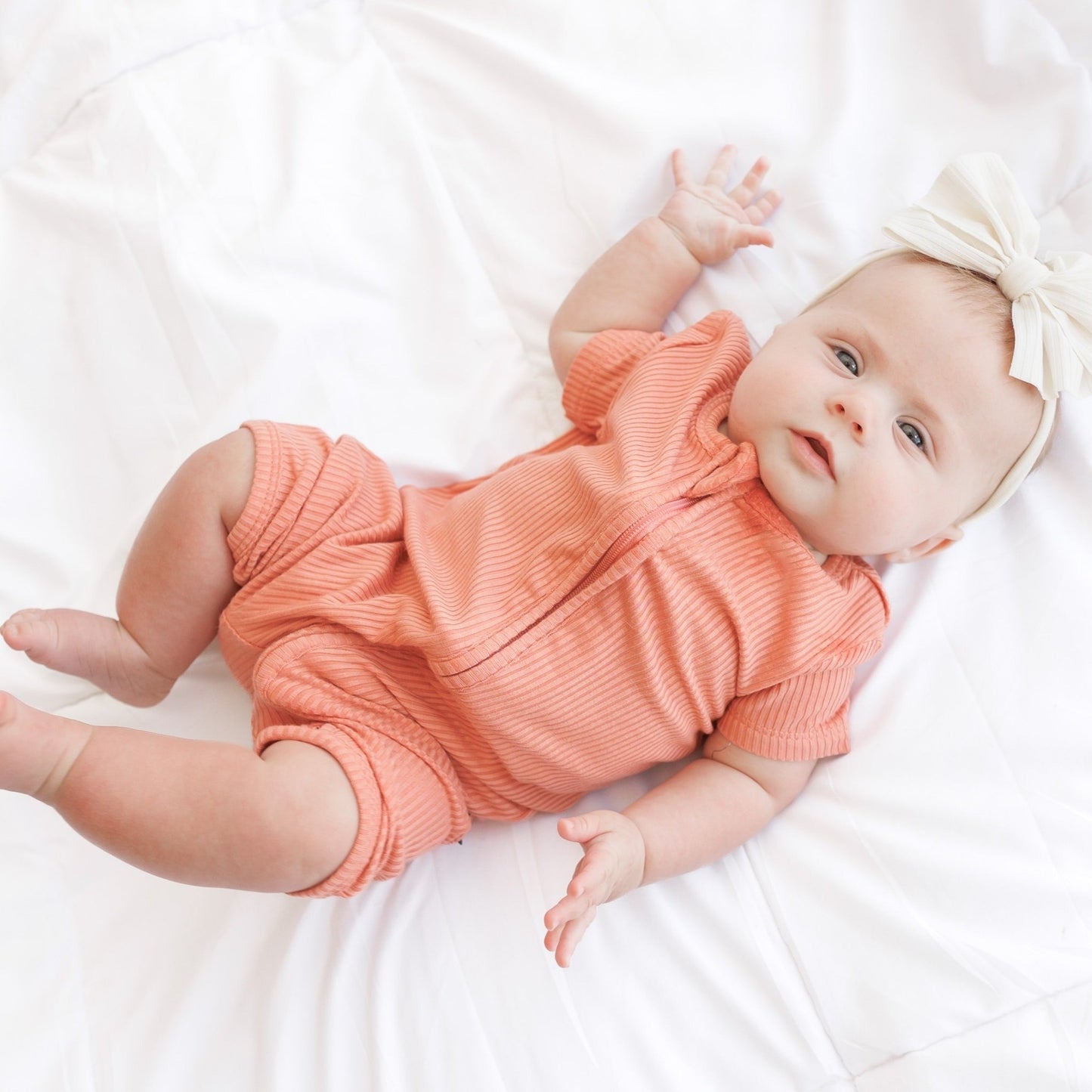 SHORTIE ZIP ROMPER - Red Rock Ribbed - Mack & Harvie