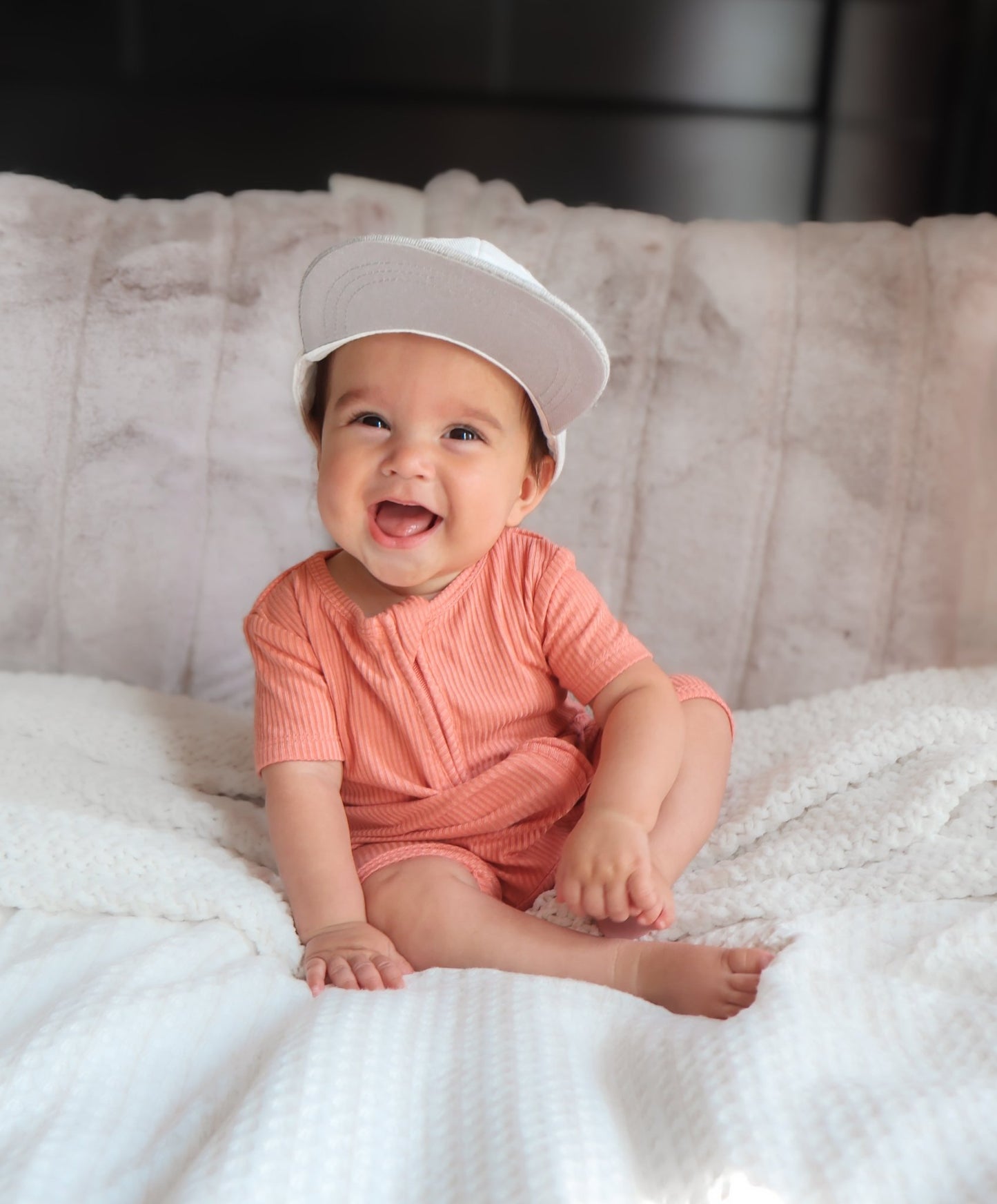 SHORTIE ZIP ROMPER - Red Rock Ribbed - Mack & Harvie