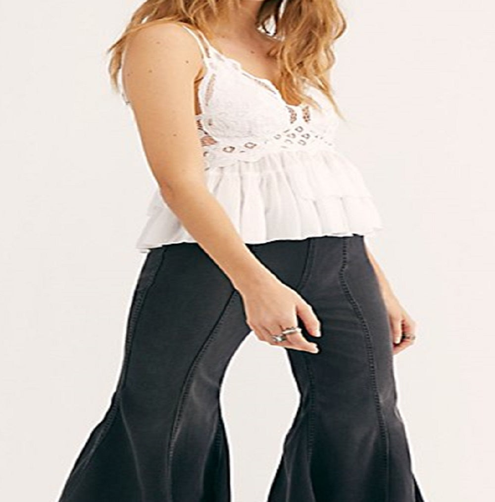 Free People Women's Rinse Cha Cha Flare Jeans Black Size 25