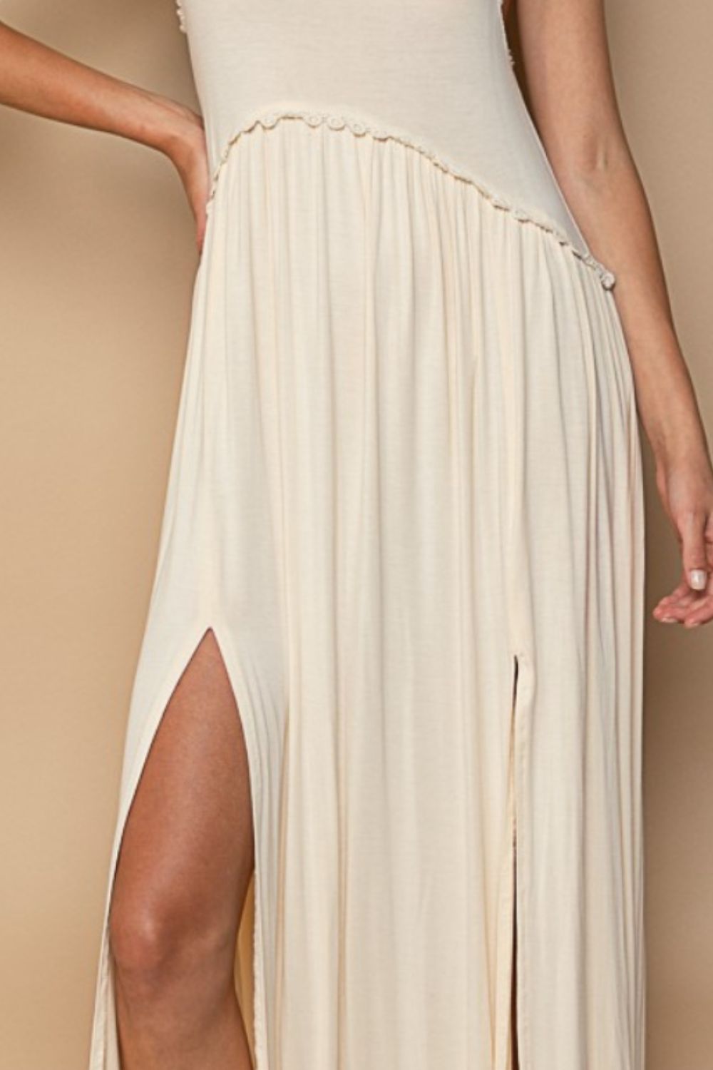 Sleeveless Back Zipper Front Slit Maxi Dress - Mack & Harvie