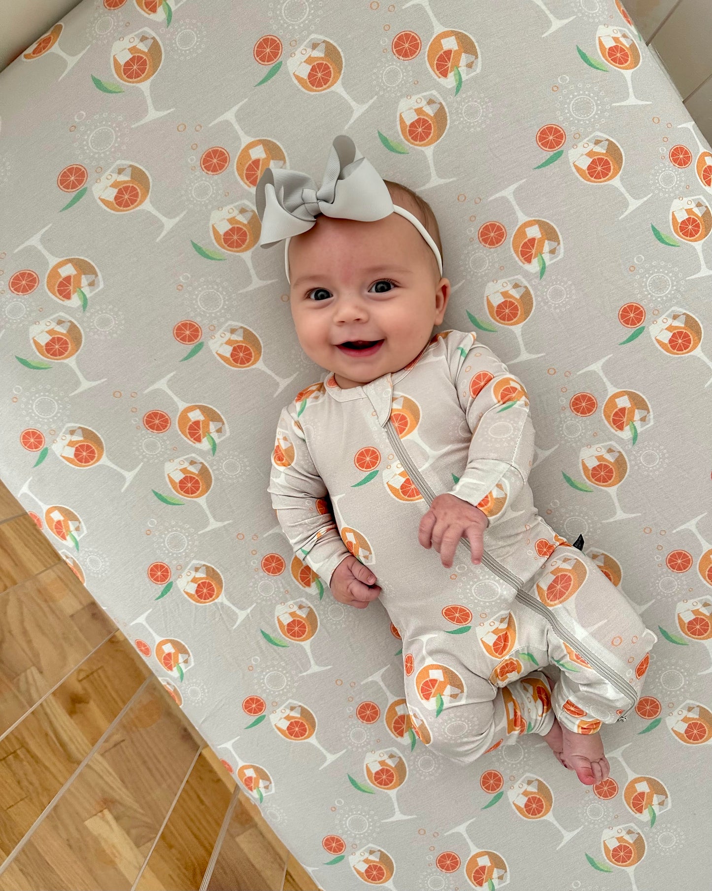 Crib Sheet in Spritz Gray