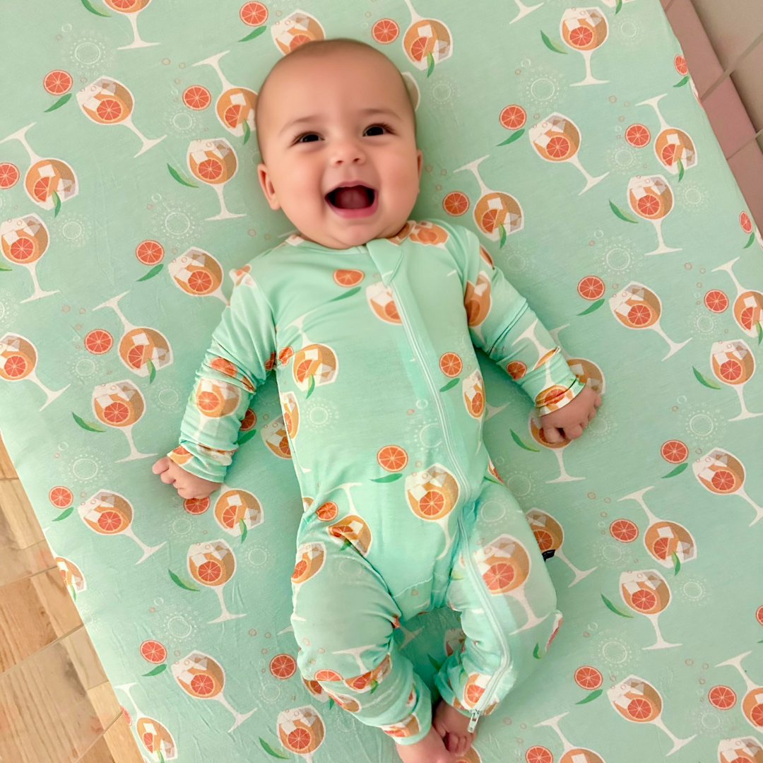 Crib Sheet in Spritz Seafoam Green