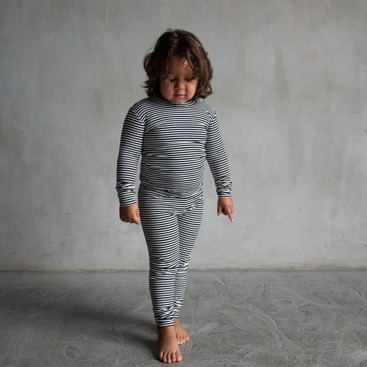 *PRE-ORDER 9/29* Midnight Stripe | Ribbed Bamboo Two Piece Set