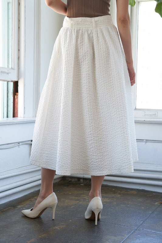 TALK TO THE SAND WOVEN MIDI SKIRT - Mack & Harvie