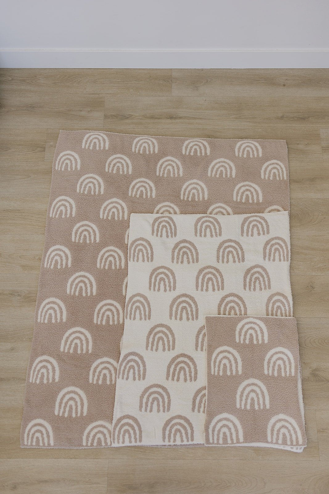 Taupe Rainbow Plush Blanket - Mack & Harvie