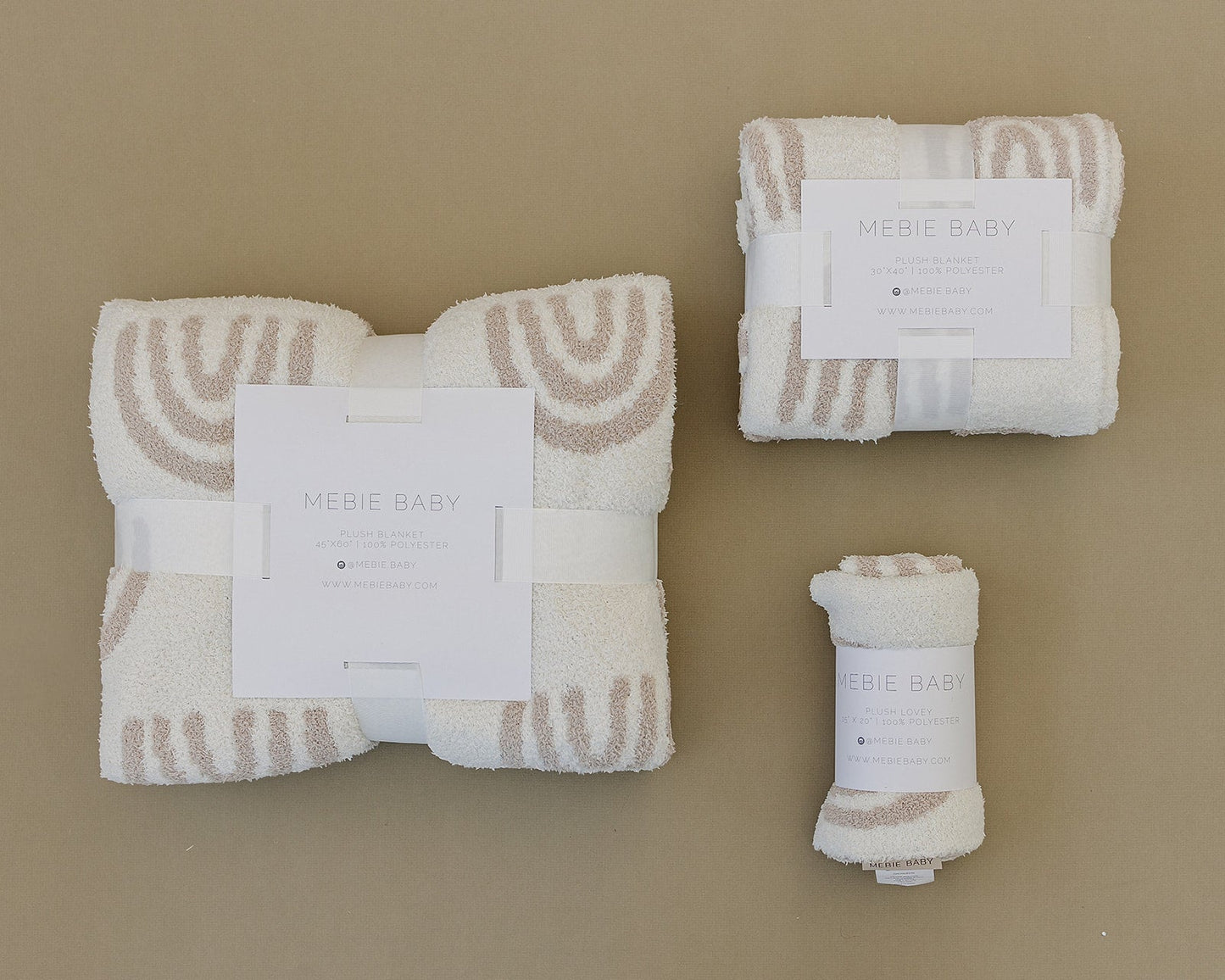 Taupe Rainbow Plush Blanket - Mack & Harvie