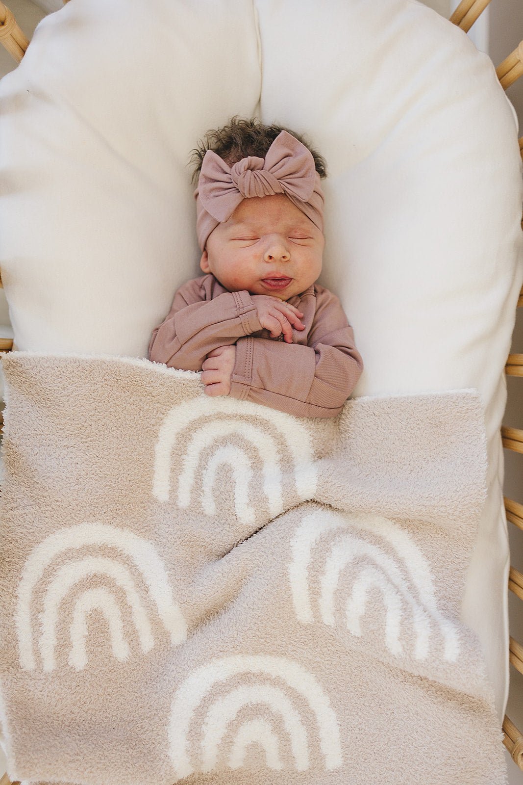 Taupe Rainbow Plush Blanket - Mack & Harvie