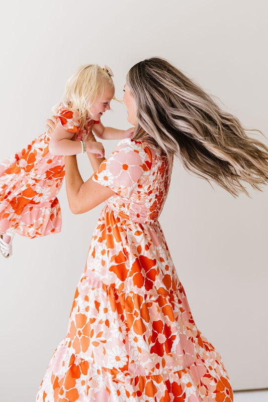 Tayla Dress in Tangerine - Kids - Mack & Harvie