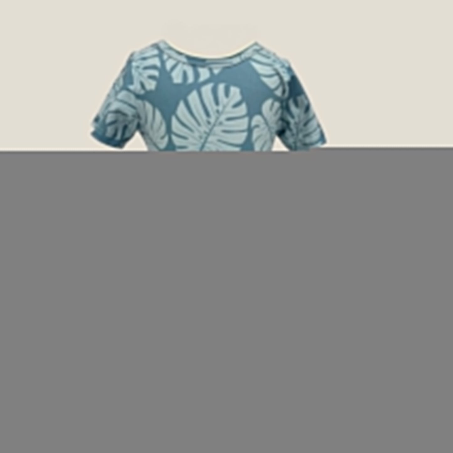 Teal Monstera Tee Dress